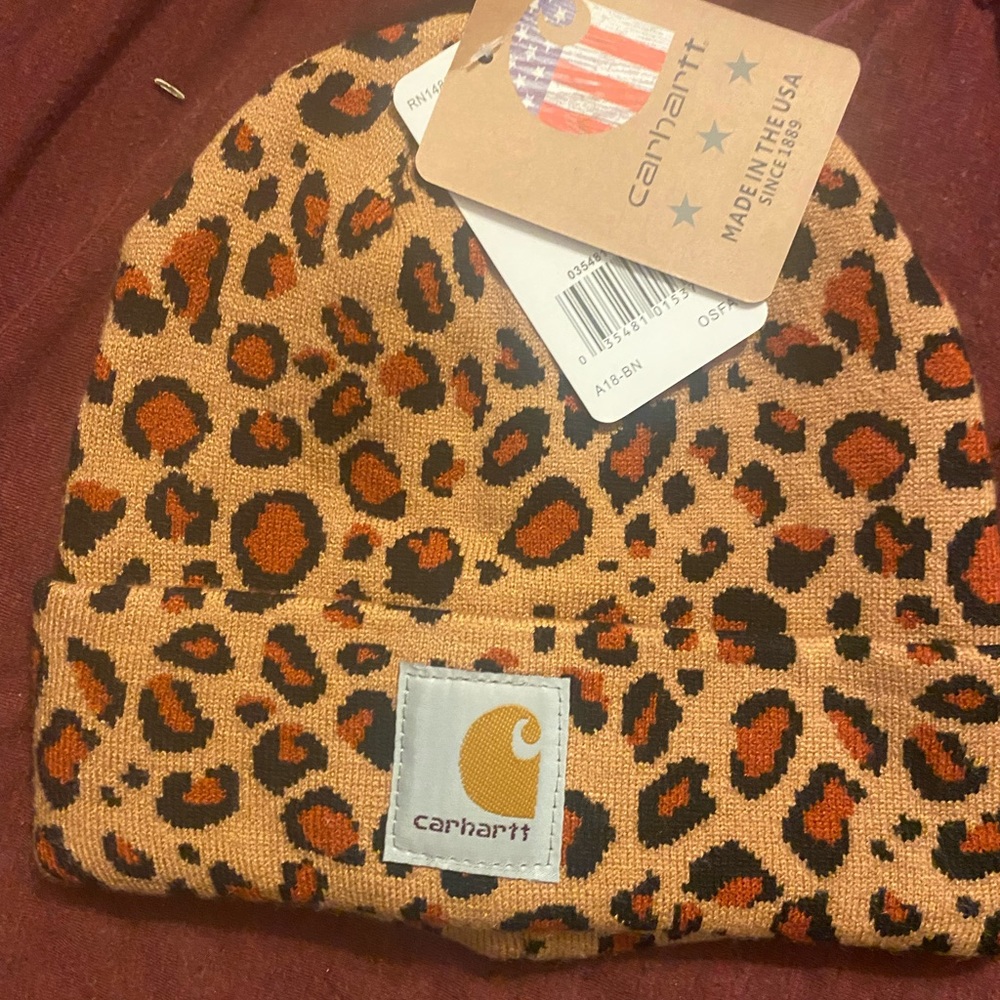 Cheetah Print Carhartt Beanie